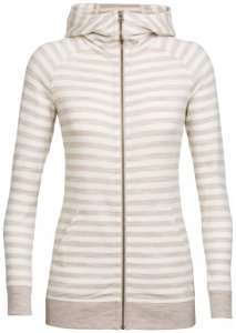 Icebreaker - Women's Crush L/S Zip Hood - Wolljacke Gr M weiß/grau