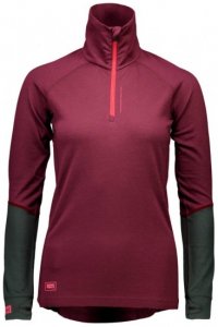 Mons Royale - Women's Checklist L/S 1/4 Zip Geo Gr XS rot/lila