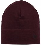 Buff Lightweight Merinowolle Beanie solid garnet