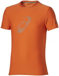 Asics GRAPHIC SHORT SLEEVE TOP Laufshirt Herren braun