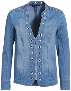 Mocca MIRACLE 360° JEANS JACKE MIT ÖSEN Damen blau