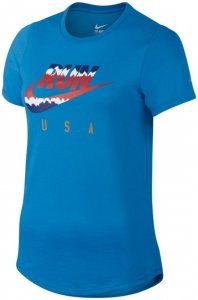 Nike INTERNATIONAL SHORT SLEEVE SHIRT Laufshirt Damen blau