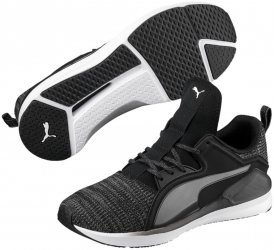 Puma FIERCE LACE KNIT Fitnessschuhe Damen schwarz-grau