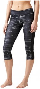Reebok WORKOUT READY PRINTED CAPRI 3/4 Lauftight Damen schwarz