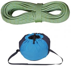 Edelrid Anniversary Rope Duotec 9.7mm Kletterseil mit Seilsack Caddy, 60m, lime