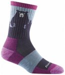 Darn Tough Women’s Bear Town Micro Crew Lightweight Wandersocken, S, purple