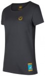 La Sportiva Women’s Climbing on the Moon T-Shirt, S, carbon/giallo
