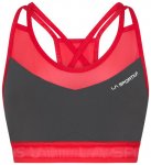 La Sportiva Women's Wafaa Top Sport Bra, M, carbon/hibiscus