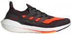 ADIDAS Herren Laufschuhe ULTRABOOST 21, Größe 41 ⅓ in Schwarz/Neonrot/Weiß