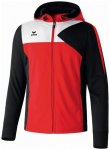 ERIMA Kinder Premium One Trainingsjacke mit Kapuze, Größe 164 in Rot/Schwarz/W