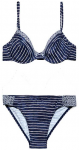 ESPRIT SPORTS Damen Bikini, Größe 38C in Blau/Weiß