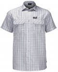 JACKWOLFSKIN Herren Wanderhemd Thompson Shirt Men Kurzarm, Größe M in Weiß/Li