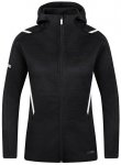 JAKO Damen Freizeitjacke Challenge mit Kapuze, Größe 34 in schwarz meliert/wei