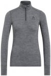 ODLO Damen Unterhemd BL TOP turtle neck l/s half zi, Größe M in Grau