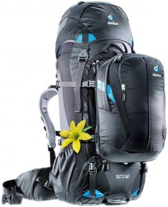 Deuter Quantum 60+10 SL Reiserucksack black-turquoise