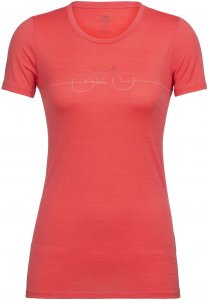 Icebreaker Women's Tech Lite Short Sleeve Low Crewe Cadence poppy red S