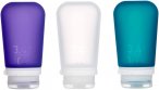 humangear GoToob+ 3er Pack - 3 x 100 ml Tube transparent-violett-türkis