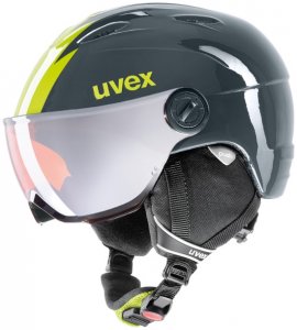 Uvex Kinder Skihelm Junior Visor Pro Titanium-lime