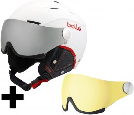 Bollé Backline Visor Premium Skihelm soft white & red/silver gun visor + lemon visor Gr. S (54-56 cm)