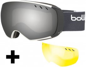 Bollé Virtuose Skibrille inkl. Wechselscheibe matte white & grey/black chrome + lemon gun