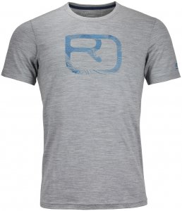 Ortovox Merino Print 185 Logo T-Shirt Men grey blend Gr. S