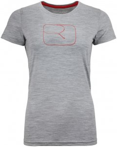 Ortovox Merino185 Print Logo T-Shirt Women grey blend Gr. M