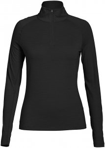 SUPER.NATURAL Base 1/4 Zip 175 - Funktionsunterwäsche für Damen - Schwarz - L