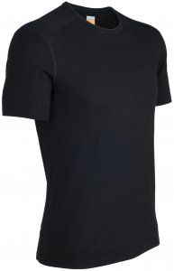 Icebreaker Herren Unterhemd / Funktionsunterhemd "Oasis S/S Crewe", schwarz, Gr. S
