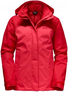 Jack Wolfskin Damen Doppeljacke / 3-in-1 Wanderjacke "Echo Bay Women", rot, Gr. M