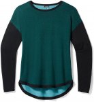 Smartwool Women's Shadow Pine Colorblock Sweater emerald/black marl/S