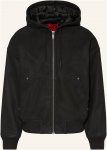 Hugo Lederjacke Loodie schwarz