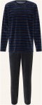 Schiesser Schlafanzug Casual Nightwear Aus Nicki blau