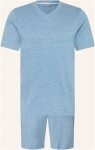 Schiesser Shorty-Schlafanzug Modern Nightwear blau