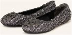 Tory Burch Ballerinas Minnie Mit Glitzergarn silber