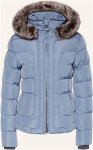 Wellensteyn Steppjacke Astoria Short Mit Abnehmbarem Kunstfell blau