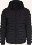 Wellensteyn Steppjacke Molecule Long Mit Abnehmbarer Kapuze schwarz