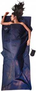 Cocoon Inlett Ägyptische Baumwolle - Schlafsack Inlett - Gr. 220x90cm - blau / blau|lila
