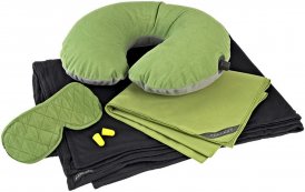 Cocoon Travel Set Ultralight - Kissen - Nackenkissen - grün - Nackenhörnchen|Schlafbrillen|Kopfkissen|Reisedecken