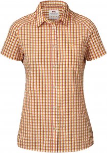 Fjällräven Abisko Seersucker Shirt S Frauen Gr. XS - Outdoor Bluse - rotbraun|gelb