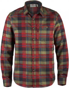 Fjällräven Fjällglim Shirt Männer Gr. L - Outdoor Hemd - rotbraun|oliv-dunkelgrün