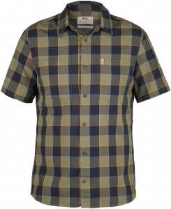 Fjällräven High Coast Big Check Shirt SS Männer Gr. S - Funktionshemden - oliv-dunkelgrün|braun