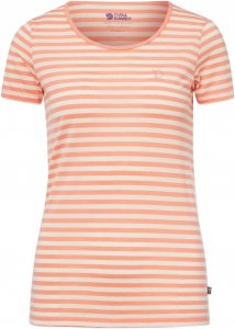 Fjällräven High Coast Stripe T-S Frauen Gr. L - Funktionsshirt - pink-rosa|beige-sand