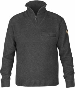 Fjällräven Koster Sweater Männer Gr. XL - Wollpullover - grau|schwarz