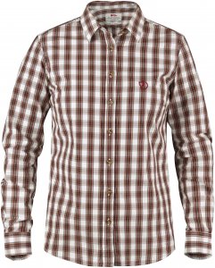 Fjällräven Sörmland Shirt L/S Frauen Gr. XS - Outdoor Hemd - braun|weiß