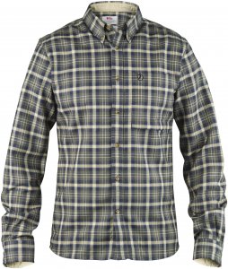 Fjällräven Stig Flannel Shirt Männer Gr. XL - Outdoor Hemd - schwarz|beige-sand