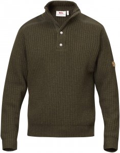 Fjällräven Värmland T-Neck Sweater Männer Gr. S - Wollpullover - oliv-dunkelgrün
