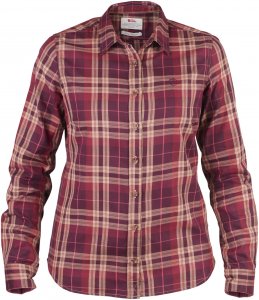 Fjällräven Övik Flannel Shirt LS Frauen Gr. XS - Outdoor Bluse - rotbraun|beige-sand
