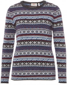 Fjällräven Övik Folk Knit Sweater W Frauen Gr. S - Wollpullover - blau