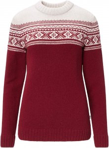 Fjällräven Övik Scandinavian Swe Frauen Gr. L - Wollpullover - rotbraun|weiß