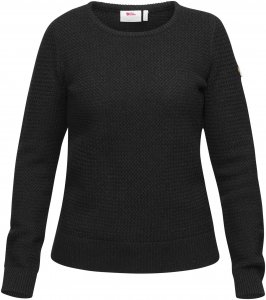 Fjällräven Övik Structure Sweater W Frauen Gr. L - Wollpullover - schwarz|grau